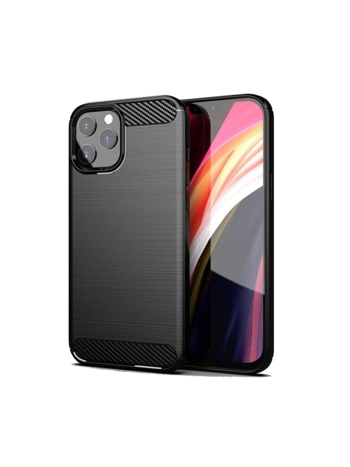 COFI 1453 Silikon Hülle Bumper Carbon kompatibel mit iPhone SE Case TPU Soft in Schwarz günstig kaufen S