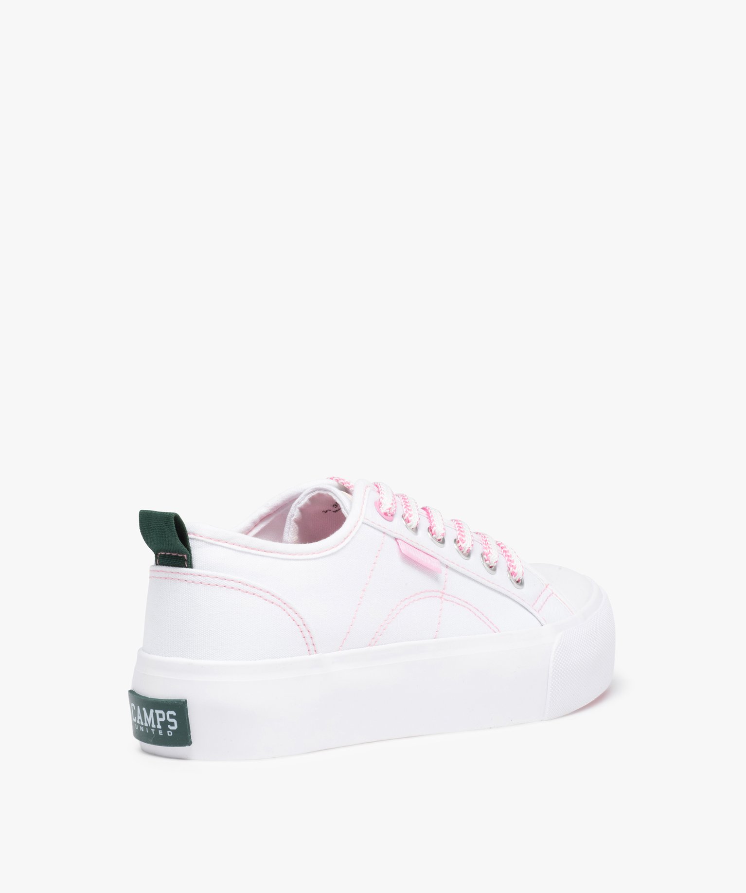 Baskets femme en toile à semelle plateforme – Camps United blanc | GEMO