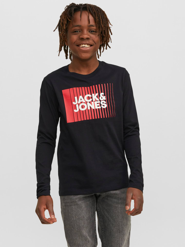 JACK & JONES Junior Langarmshirt in black günstig kaufen