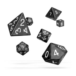 Oakie Doakie Dice Würfel RPG-Set Marble - Schwarz (7)