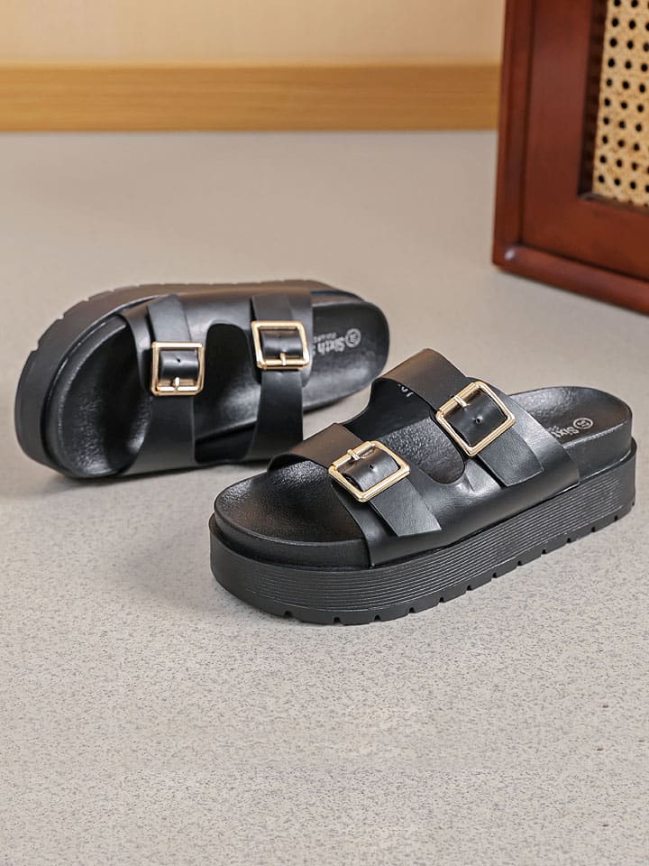 Sixth Sens Pantoletten in Schwarz günstig kaufen