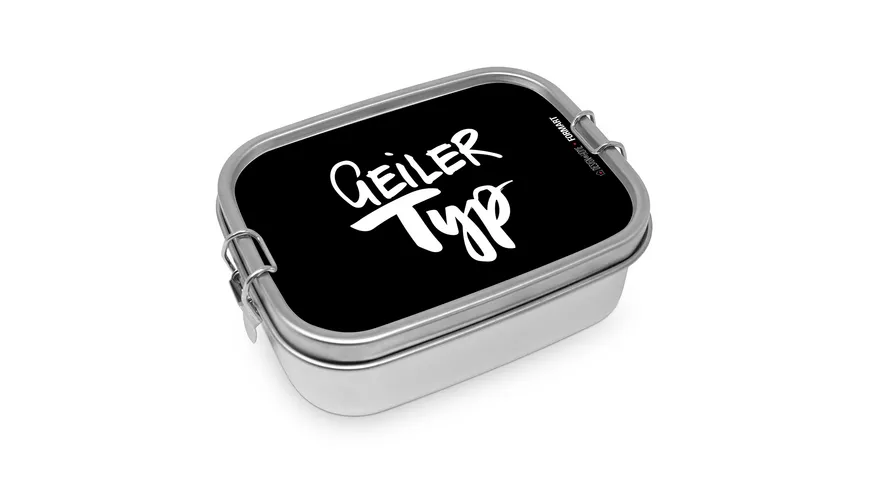 Design@Home Edelstahl Lunchbox Geiler Typ schwarz/ weiß