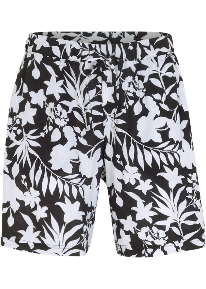 Weite Viskose Shorts mit High-Waist-Bequembund