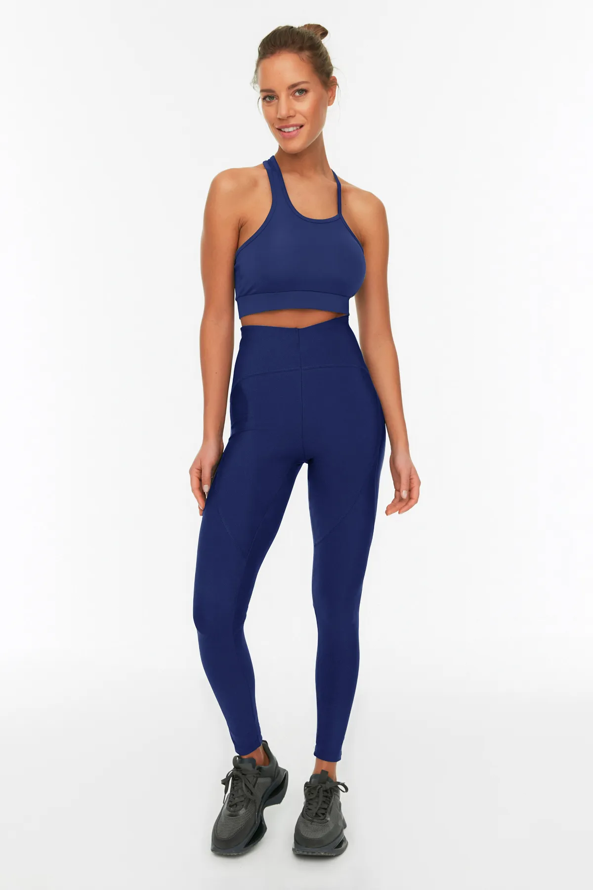 Trendyol Collection  Marineblaue Recovery-Sportleggings in voller Länge aus Strick TWOSS21TA0023
