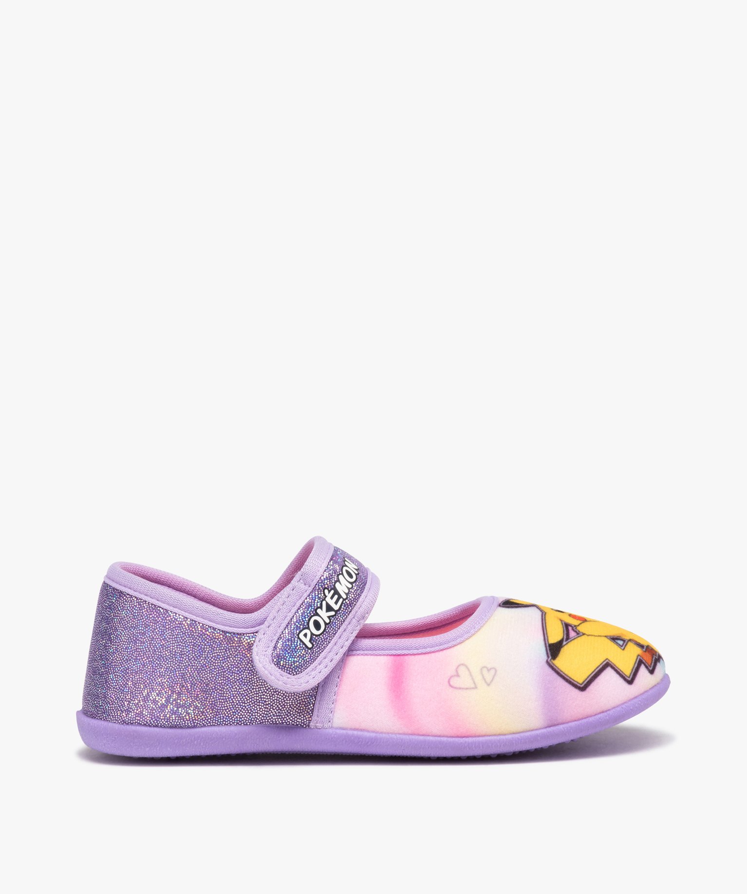 Chaussons fille ballerines à scratch Pikachu - Pokemon violet | GEMO