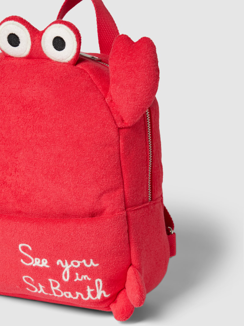 Rucksack aus Frottee mit Zier-Applikationen Modell 'TERRY' in dunkel orange