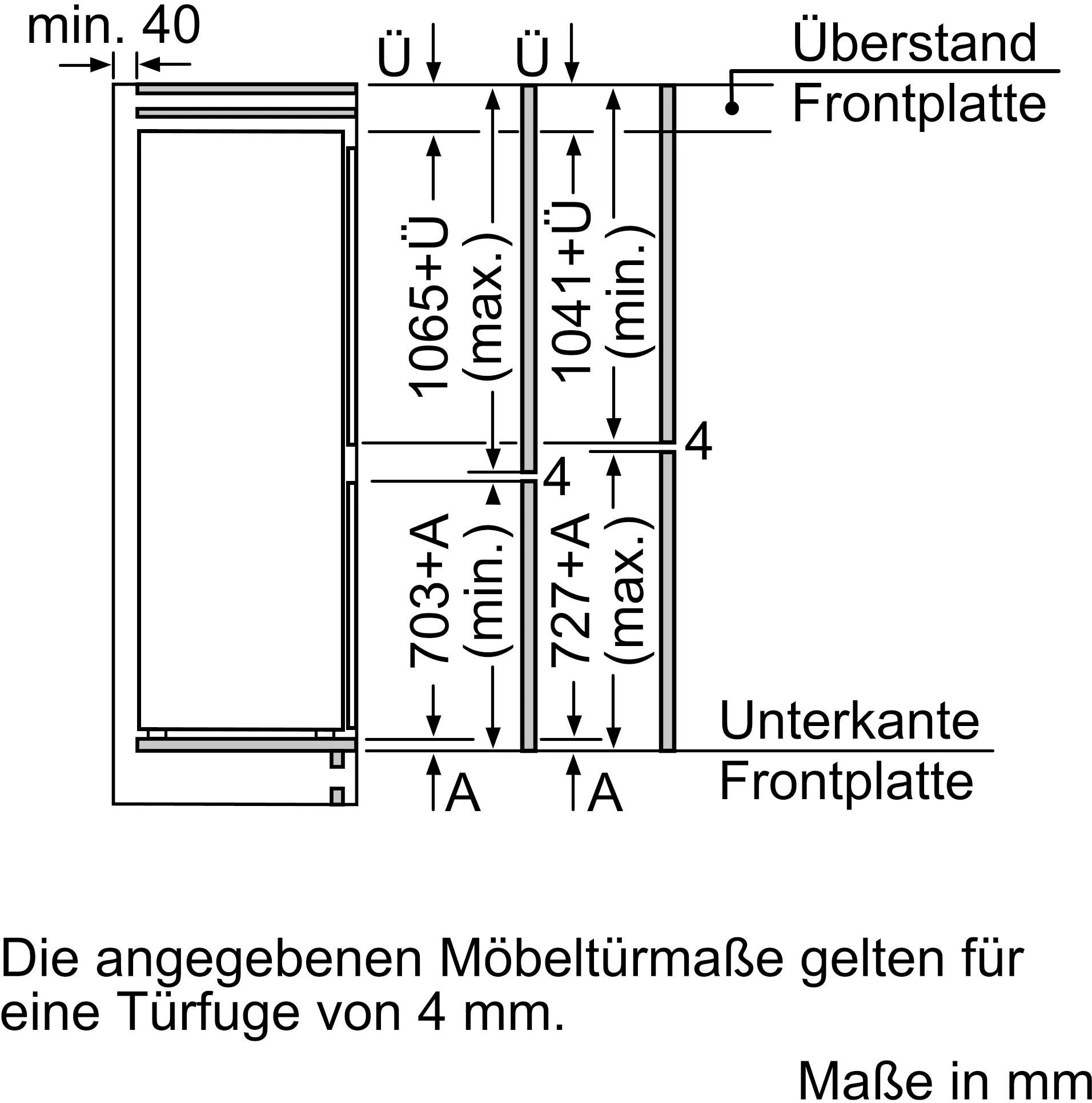 SIEMENS Einbaukühlgefrierkombination iQ500 KI86SADE0, 177,2 cm hoch, 55,8 cm breit