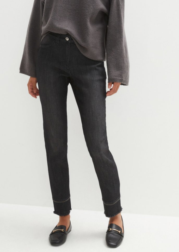7/8-Sretchjeans mit Glitzer