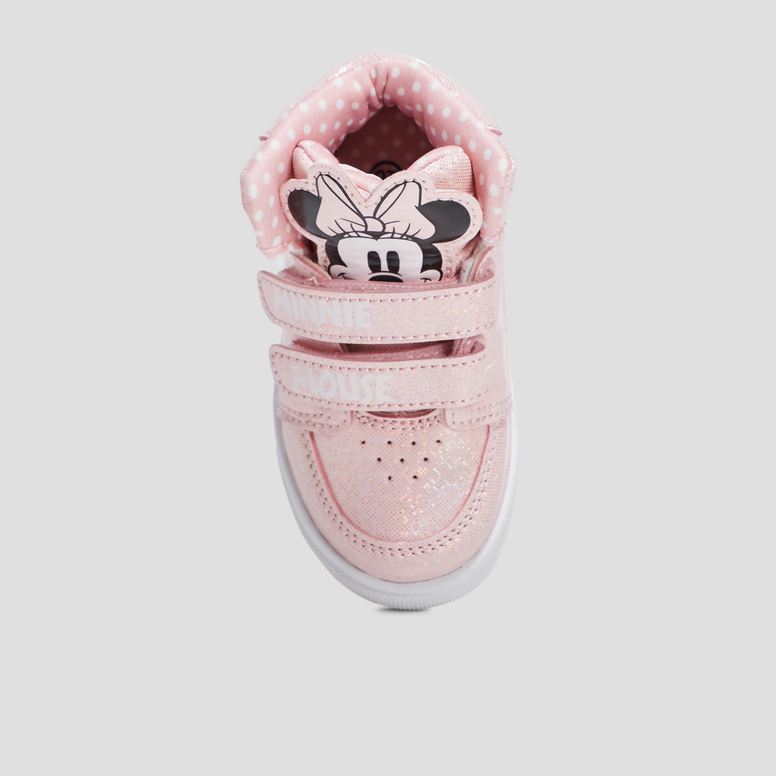 Baskets montantes pailleté Minnie rose bébé fille | La Halle