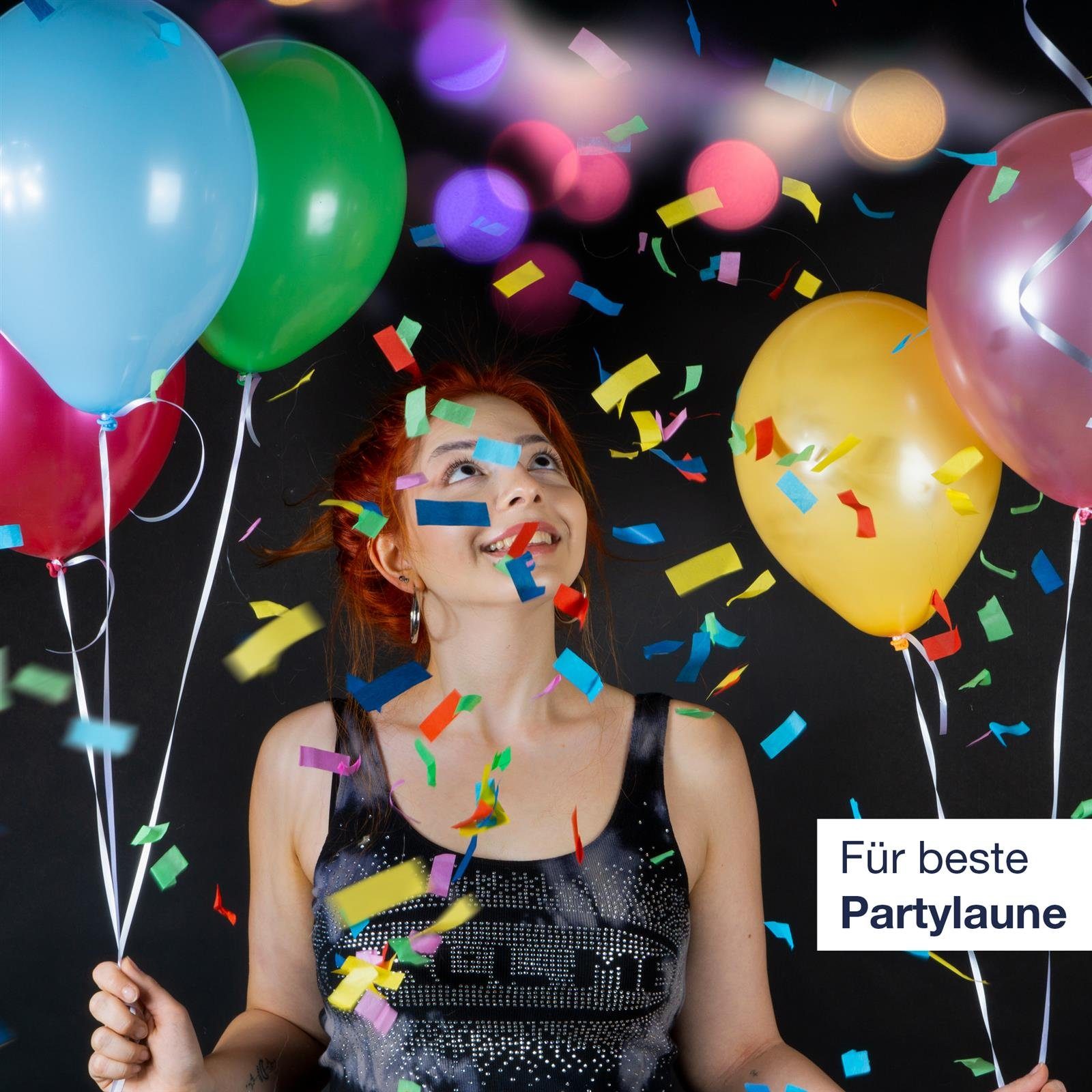 ILP Konfetti 6x Party Popper, Konfettikanone ohne Knall - Bunter Partyspaß - 15 cm