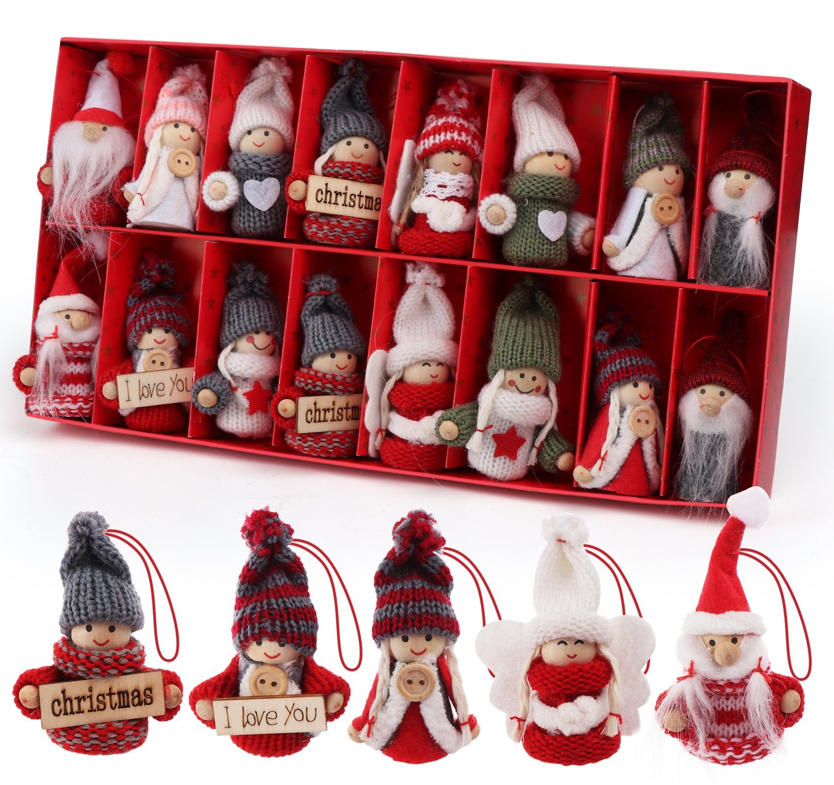 Homewit Christbaumschmuck 16tlg Anhänger für Weihnachtsbaum Baumbehang Weihnachtsschmuck (1-tlg), Für Weihnachtsbaum