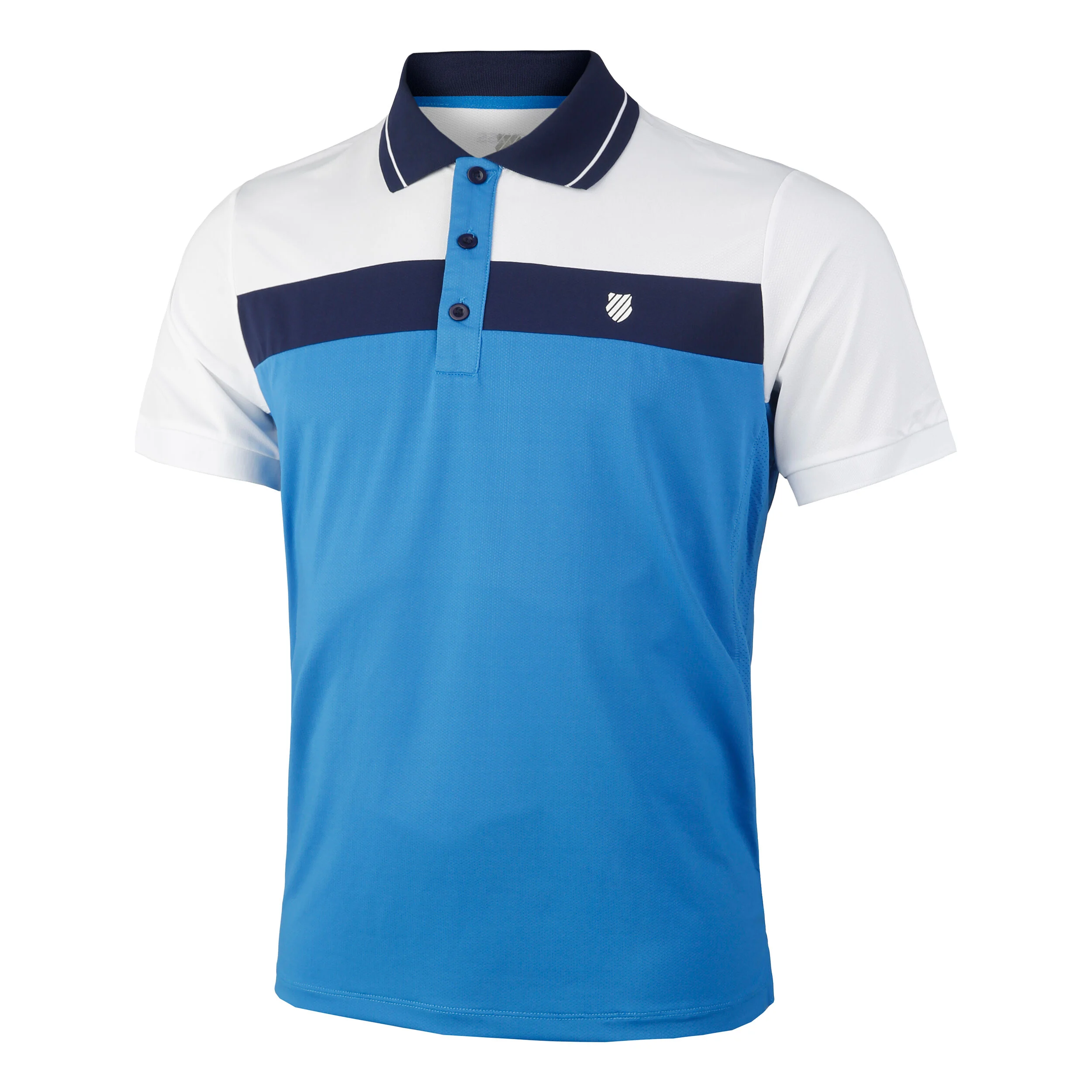 Core Team Block Polo Herren - Blau, Weiß