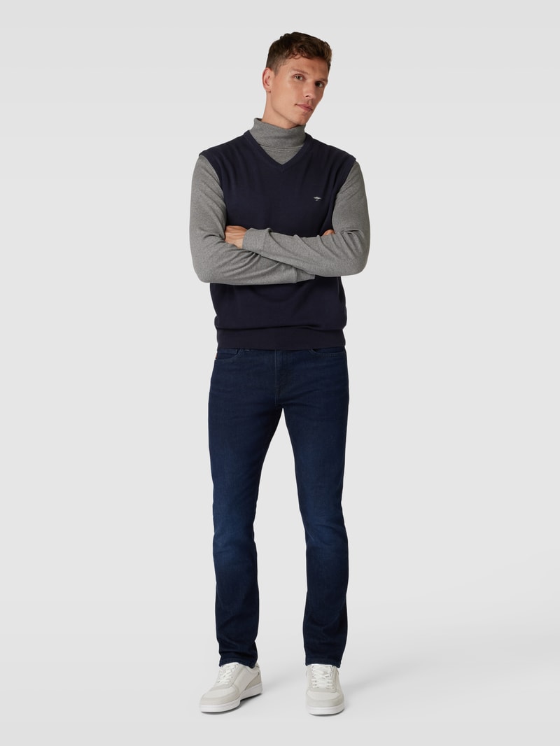 Pullunder mit Label-Stitching in marineblau