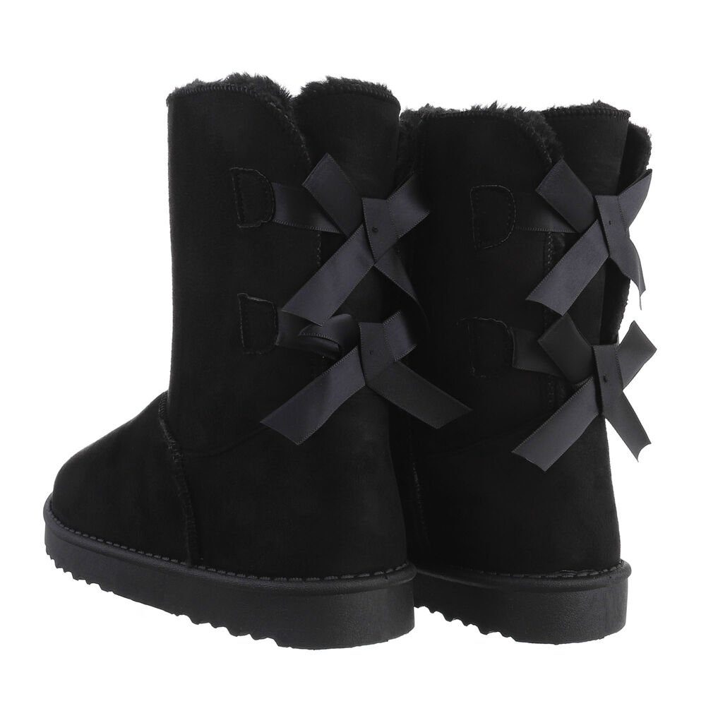 Ital-Design Damen Snowboots Freizeit Snowboots Flach Flache Stiefeletten in Schwarz