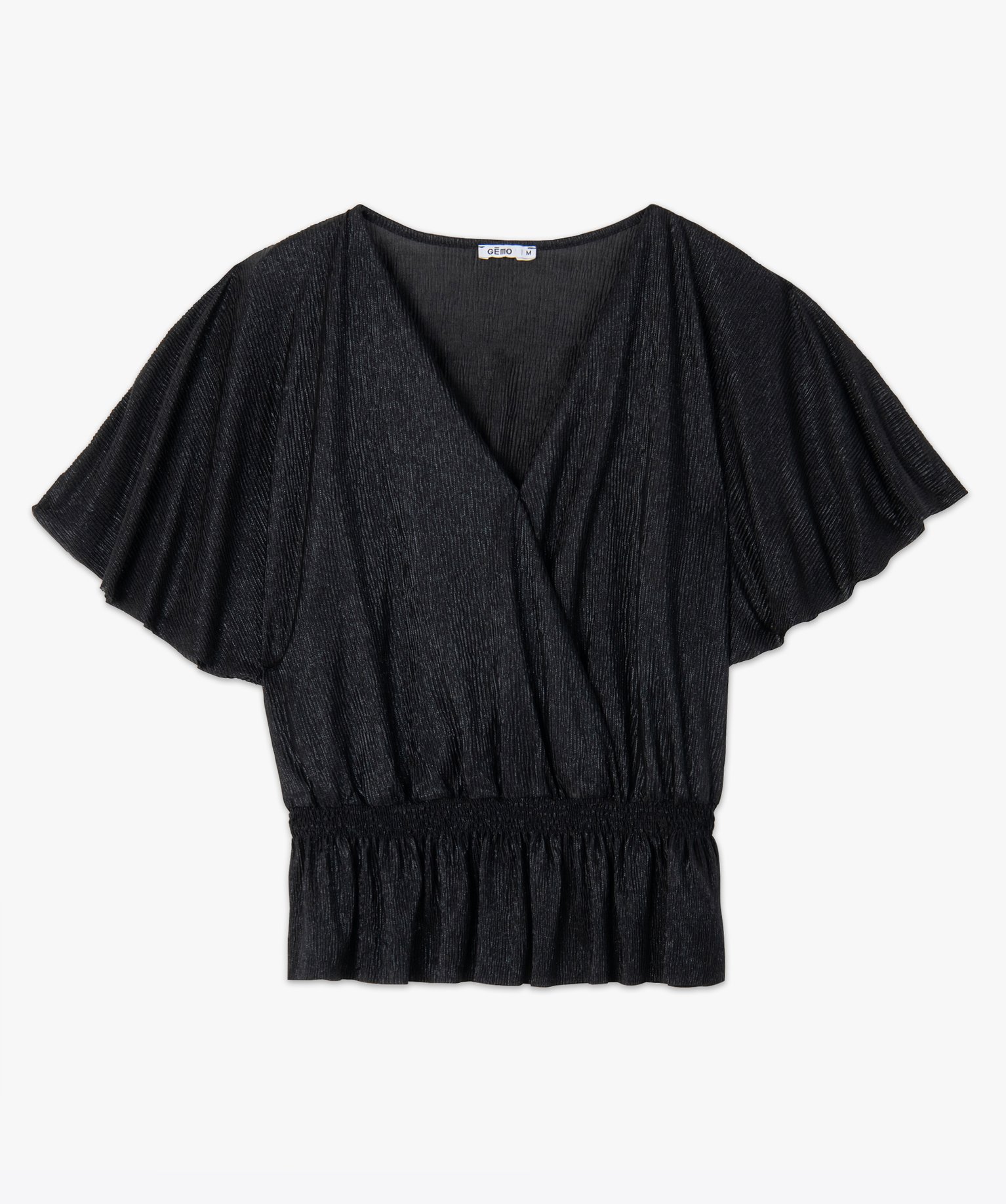 Tee-shirt femme scintillant avec manches chauve-souris | GEMO
