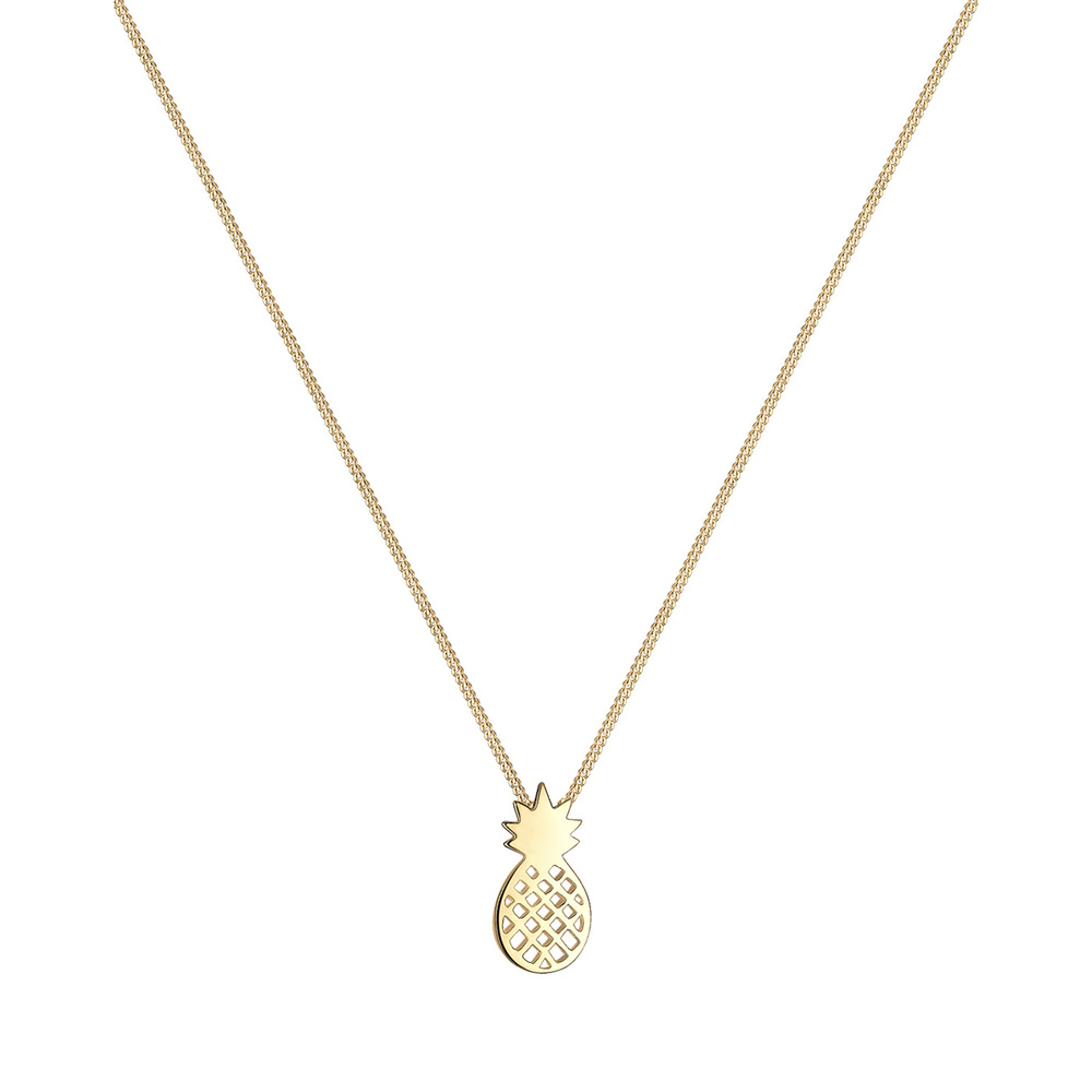 Elli Elli Collier Femme Ananas Été Fruit - (925/1000) Argent Bijoux