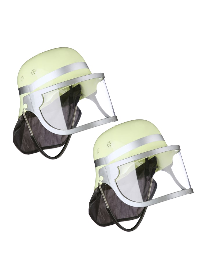 relaxdays 2 x Feuerwehrhelm in Gelb - (B)22,5x (H)24,5 x (T)28 cm günstig kaufen onesize