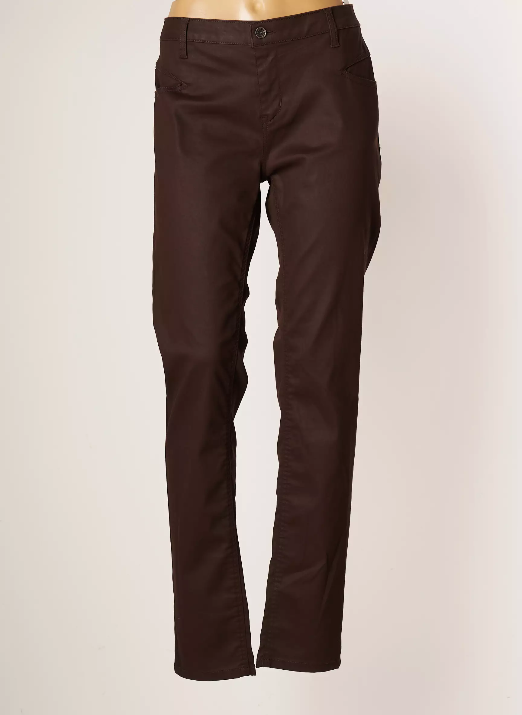 Carla Kops Pantalons Slim Femme couleur marron