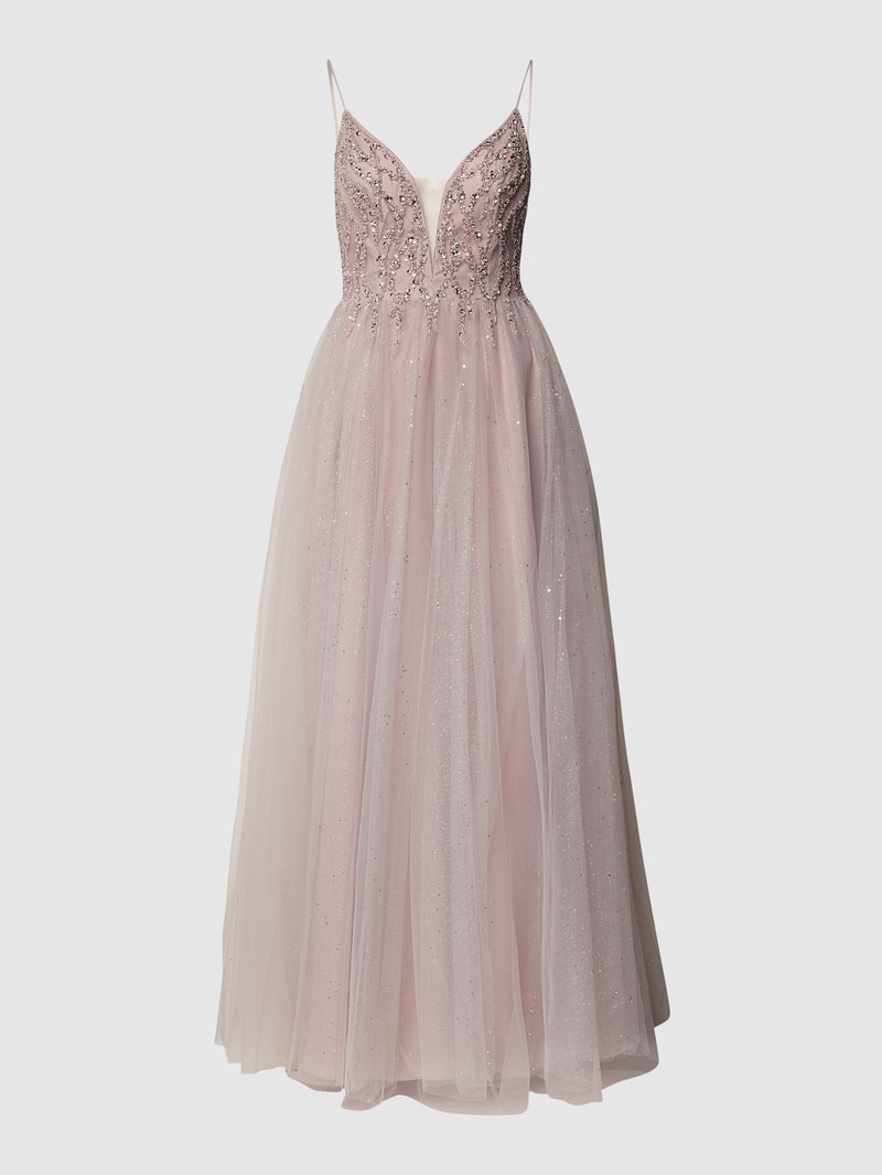 Abendkleid mit Glitter-Effekt in rosé