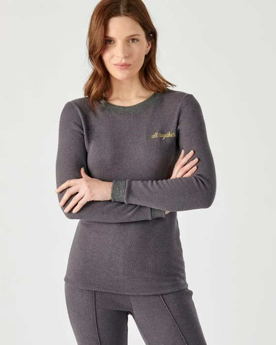 Sweat-shirt femme molleton gratté Thermolactyl Sensitive