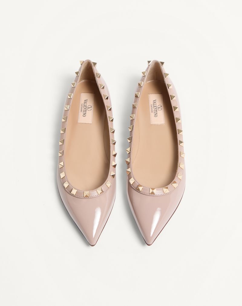 Bailarina de couro envernizado Rockstud