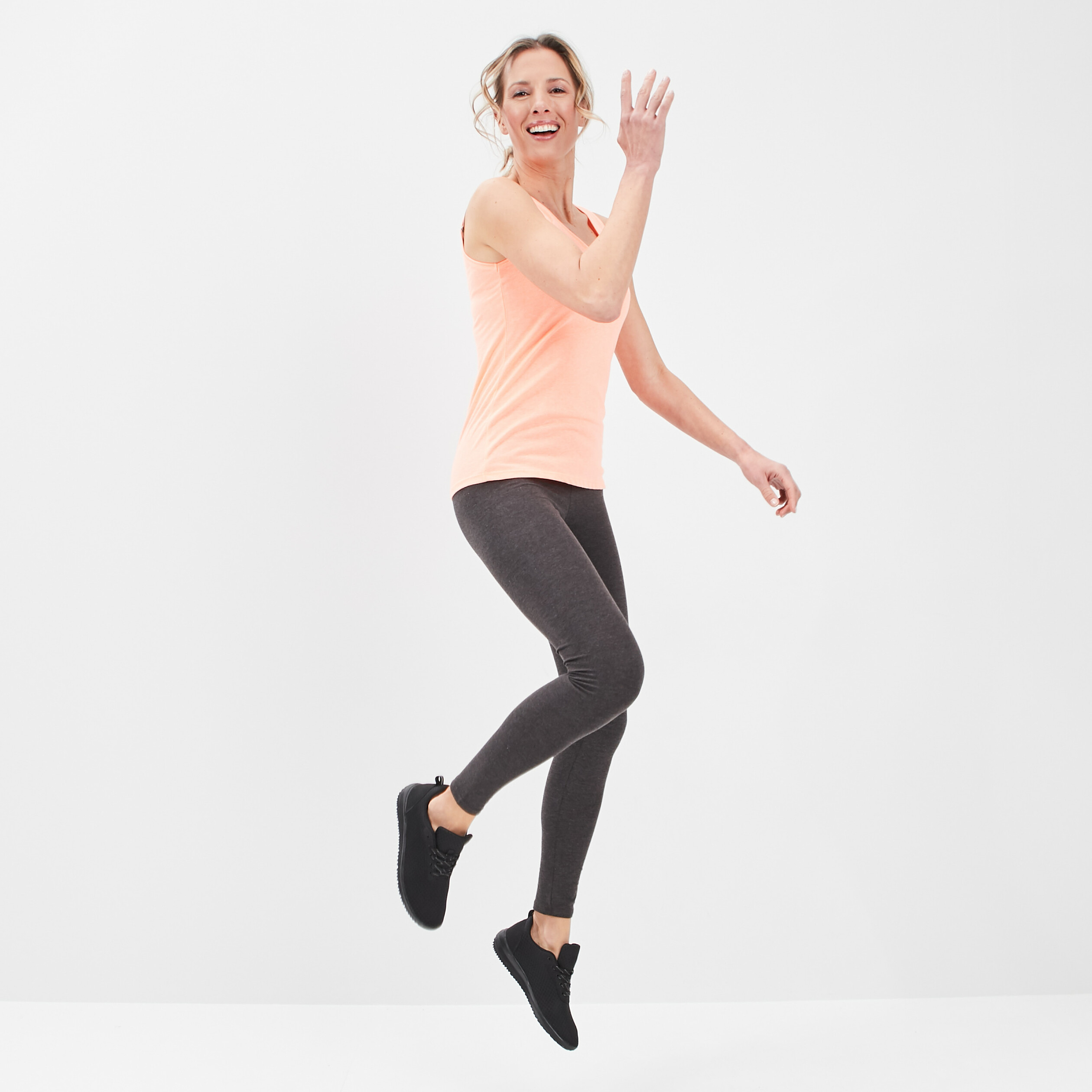 Legging long taille haute gris foncé femme | La Halle