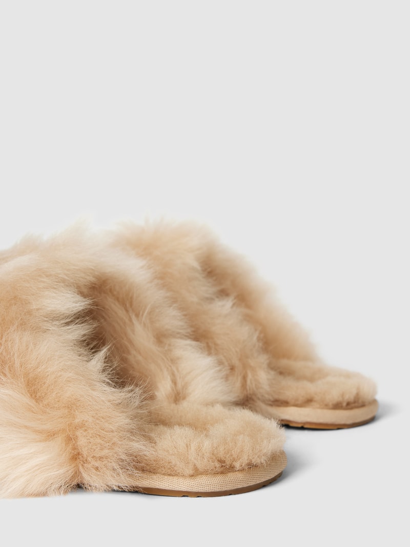 Hausschuhe mit Kunstfell Modell 'SCUFF SIS' in sand