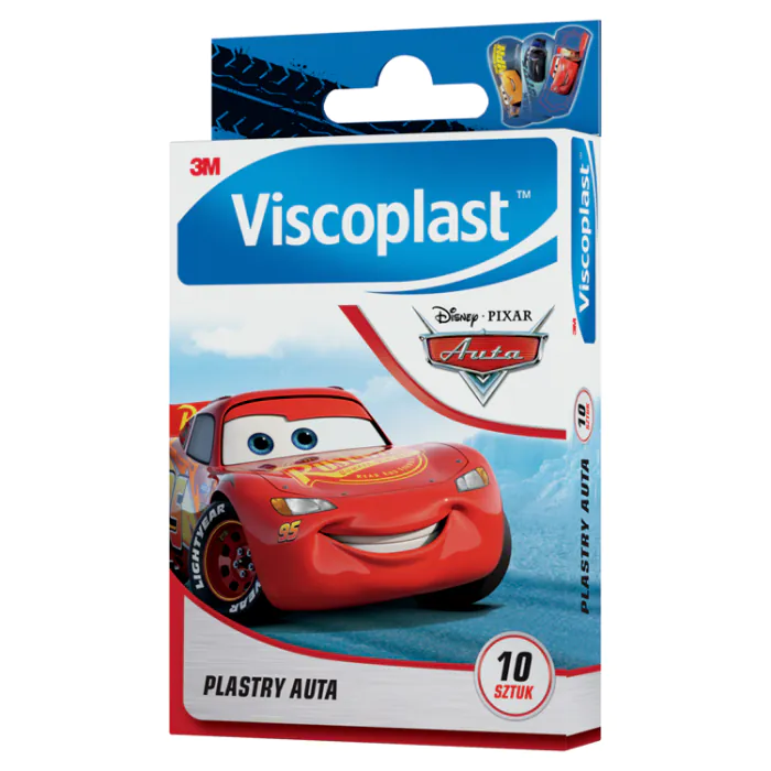Curativos Viscoplast Cars para crianças, 7,2 x 2,5 cm