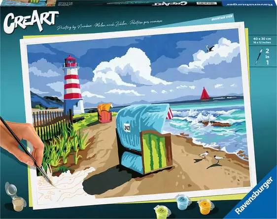CreArt Urlaub an der Ostsee - Malen nach Zahlen für Erwachsene
