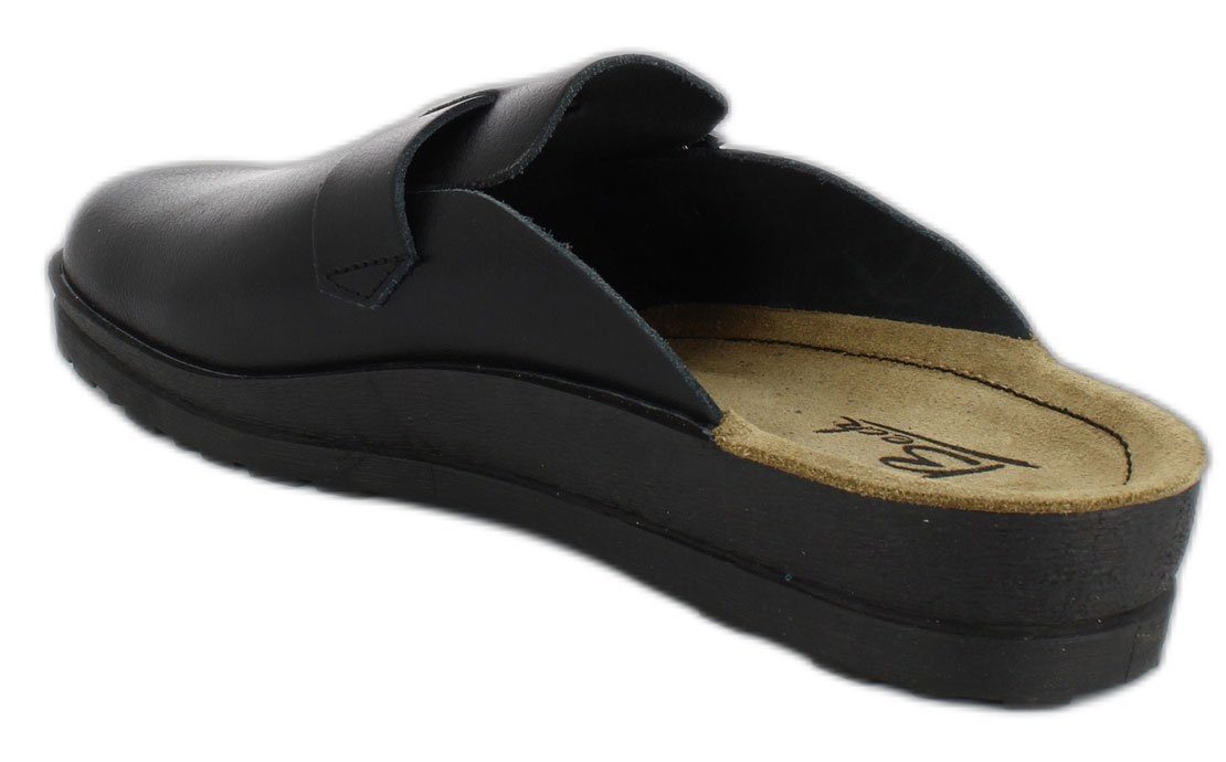 Beck Herren-Clogs Leo mit einer Schnalle Hausschuh (sehr bequeme Wohlfühl-Schuhe, für Zuhause und Draußen) Obermaterial und Decksohle aus echtem Leder