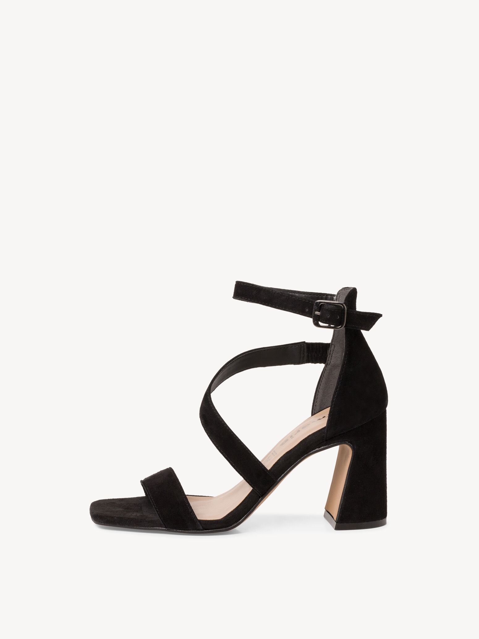 Sandale à talon en cuir - noir