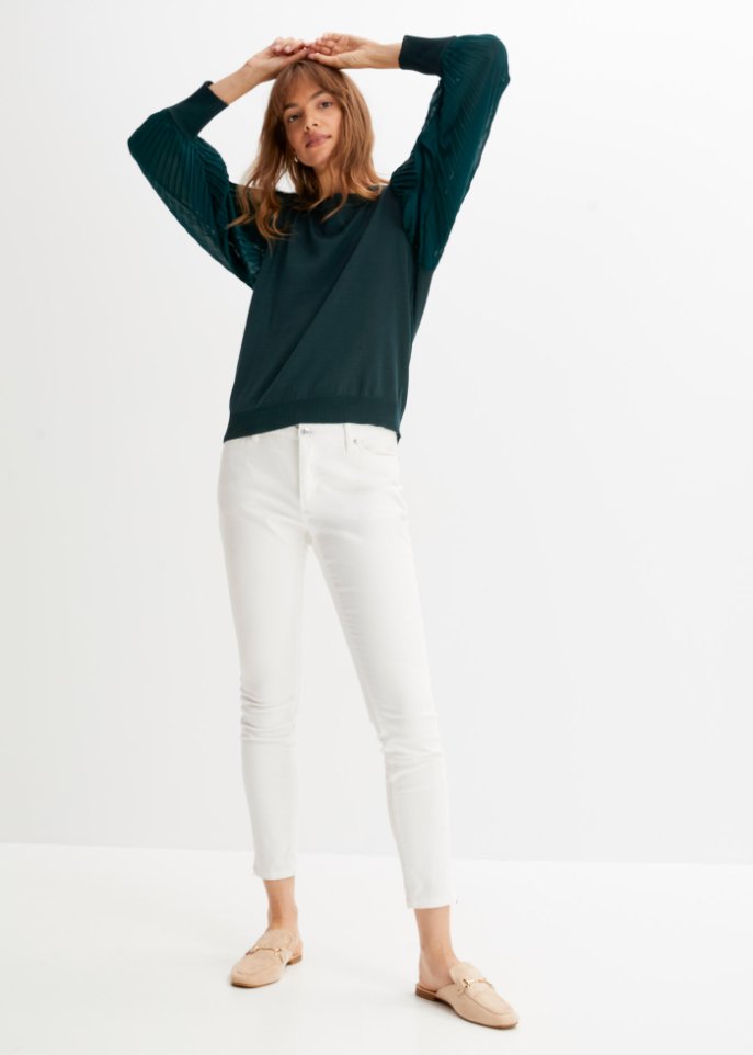 Pullover mit plissierten Ärmeln