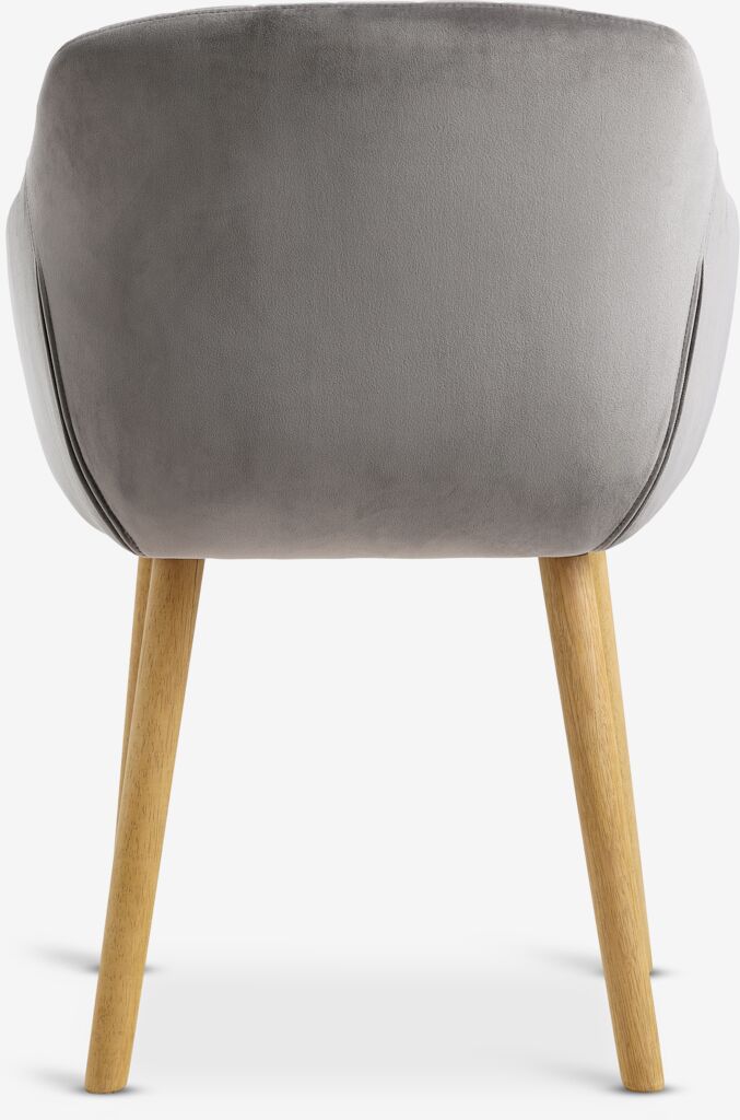 ADSLEV dining chair, grey velvet/natural