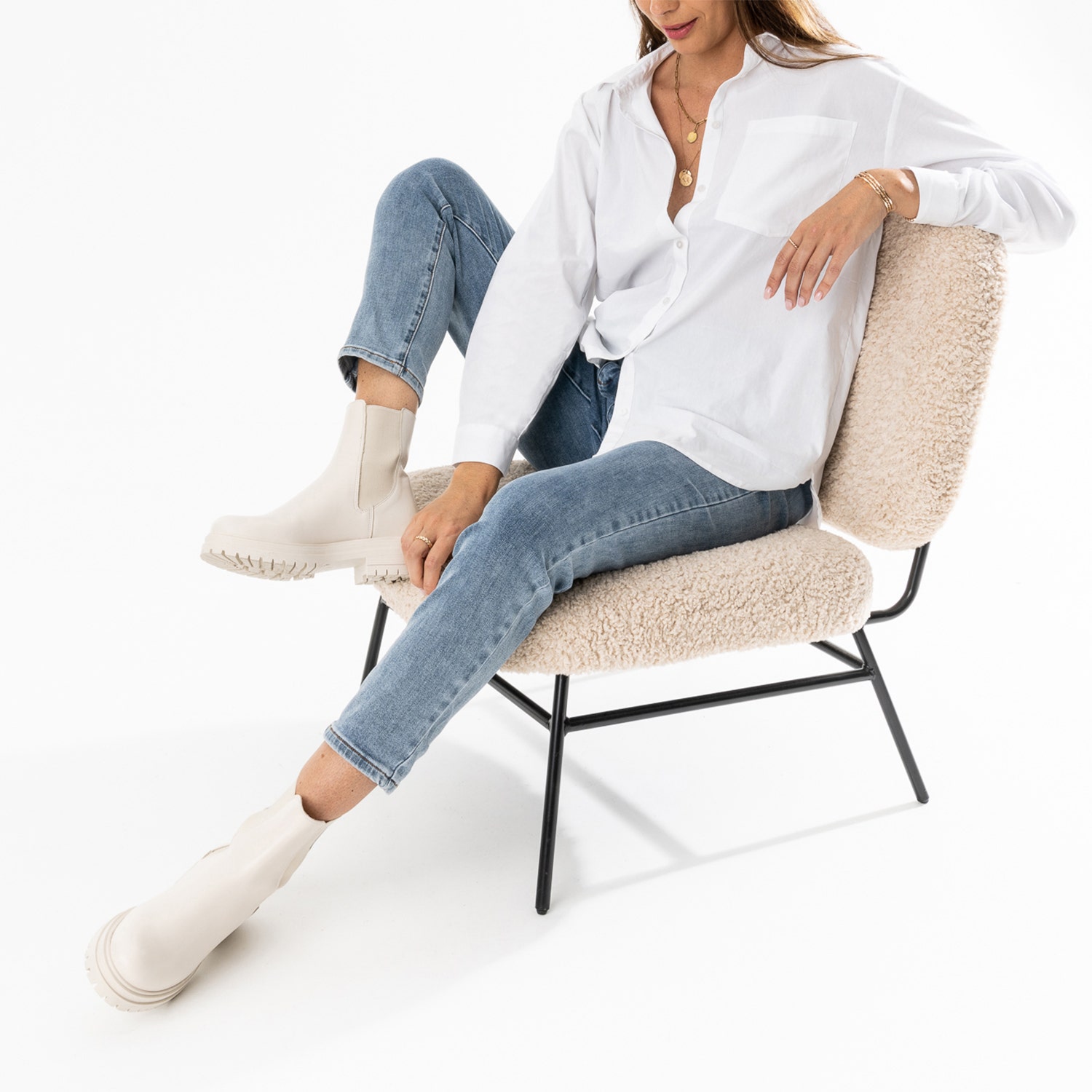 Chemise TEXTO blanche mi-longue