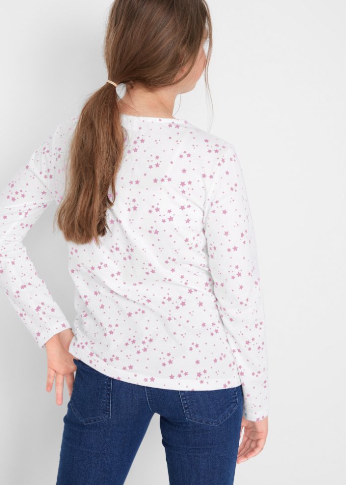 Mädchen Langarmshirt (3er Pack) aus Bio-Baumwolle