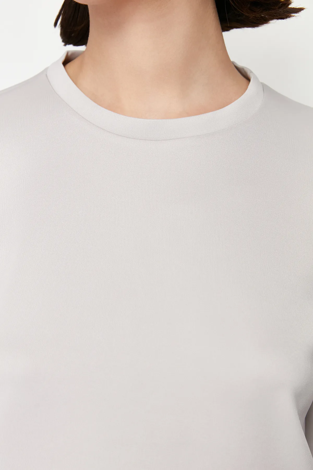 Trendyol Modest  Graues Taucher-/Scuba-Sweatrock-Set mit schlichtem Strick TCTSS24US00039