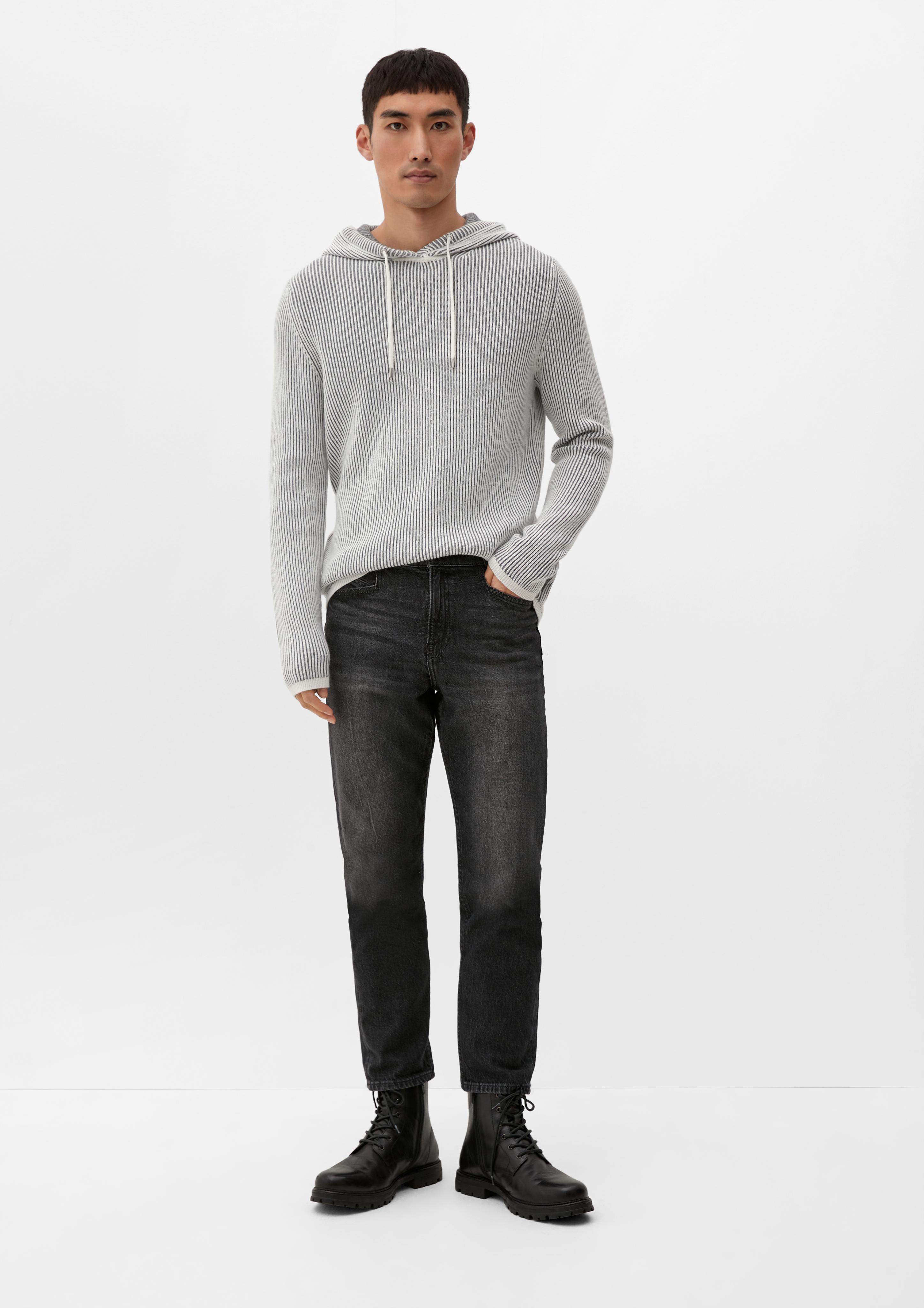 Strickhoodie mit Rippstruktur  2124532-0120