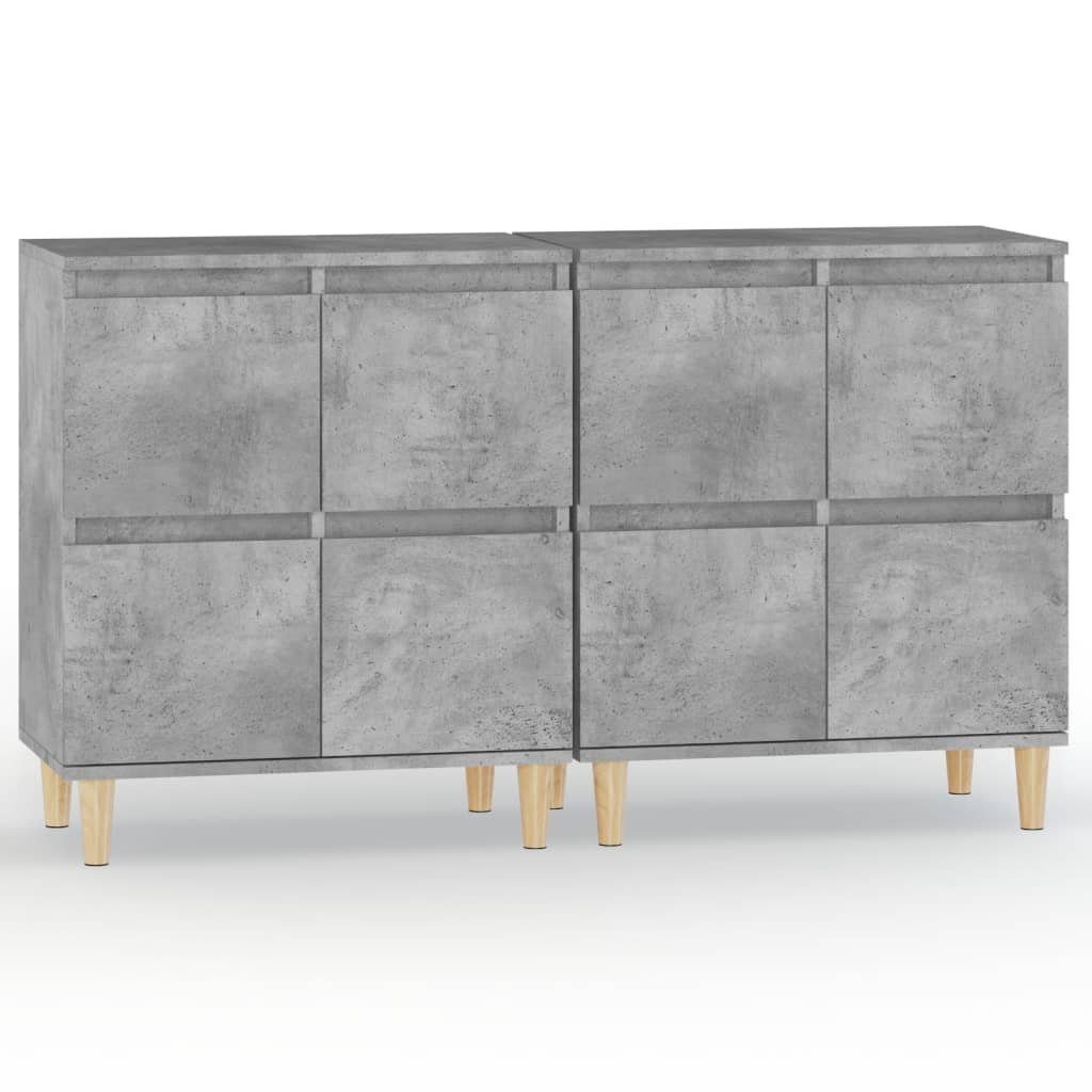 vidaXL Anrichte Sideboards 2 Stk Betongrau 60x35x70 cm Holzwerkstoff Kommode