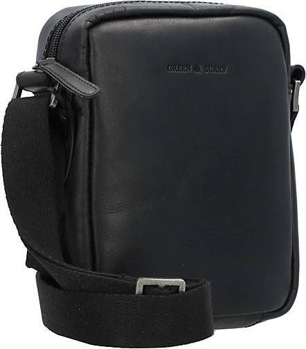 Greenburry Pure Black Umhängetasche Leder 15 cm