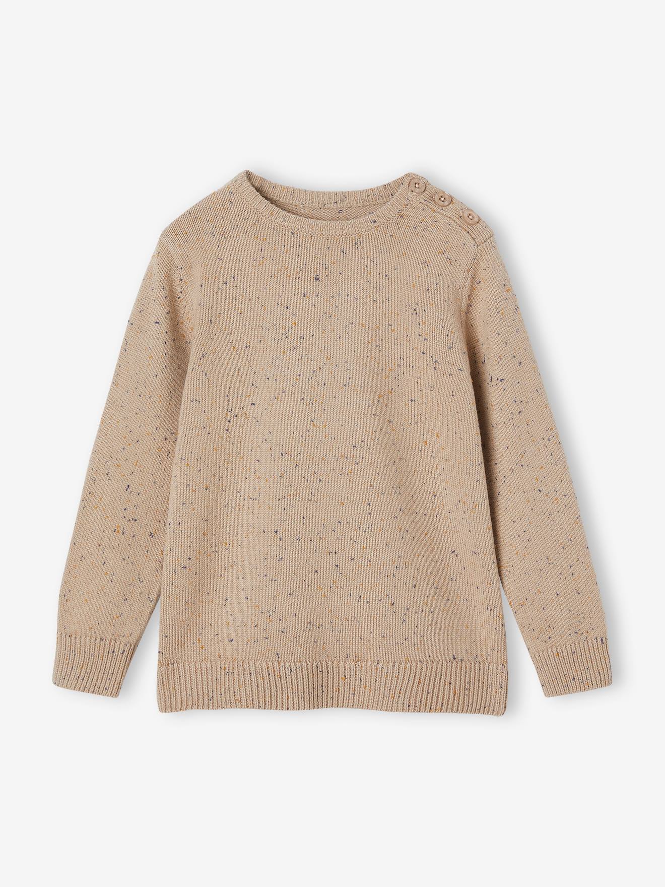 Pull maille moulinée garçon sable
