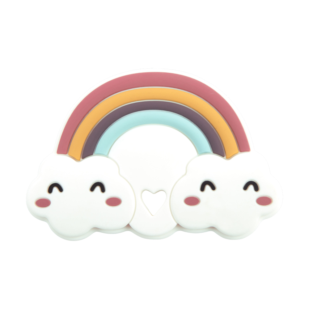 Beißring Silikon Regenbogen
