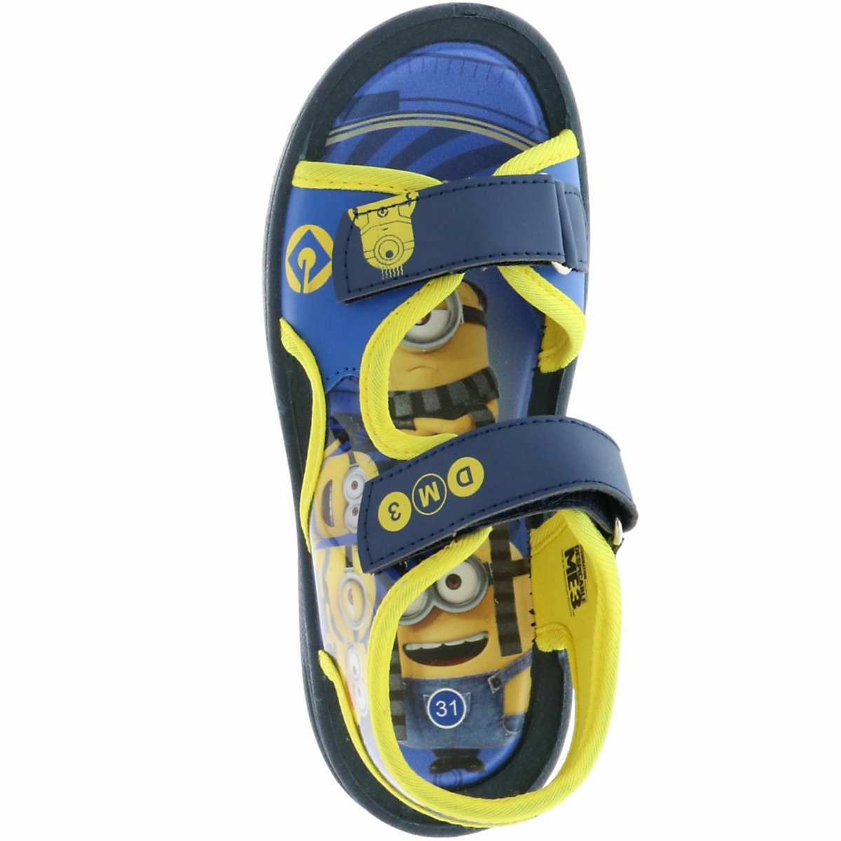 Kinder Mädchen Jungen Sandaletten Sandalen Minions blau/gelb/mehrfarbig