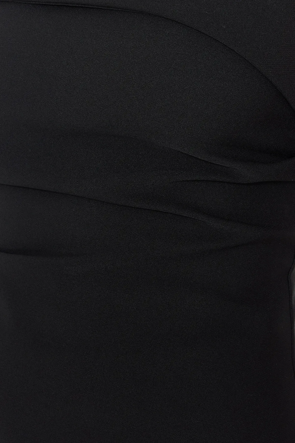 Trendyol Collection  Schwarze trägerlose taillierte Webbluse TWOSS24BZ00348