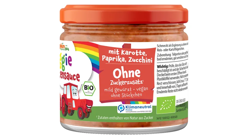 pumpkin organics Bio Veggie Tomaten Sauce 250 g