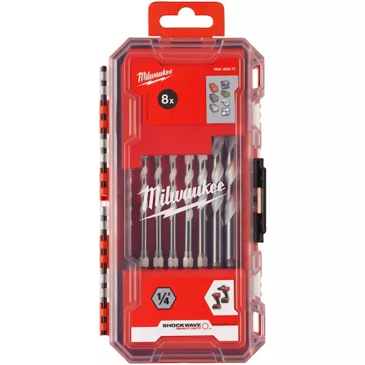 Milwaukee Accessories 4932493872 Multiverktygsborrset SHOCKWAVE 8-delars set Storbritannien