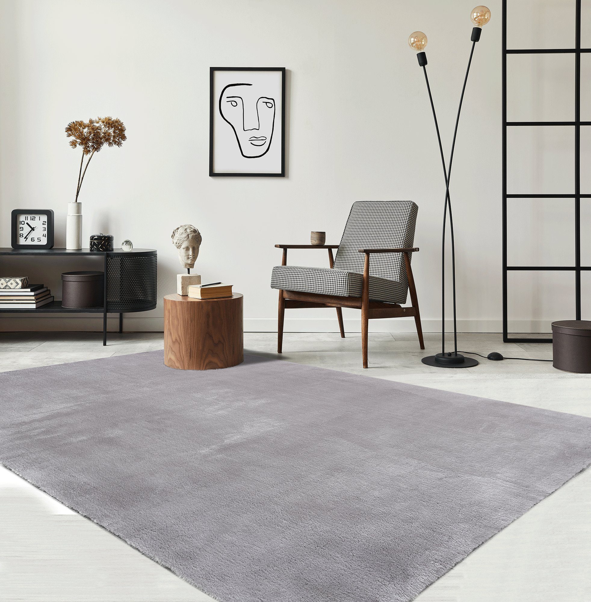 Teppich Relax, Wohnzimmer Teppich, Anti-Rutsch Unterseite, Waschbar, Kurzflor, the carpet, Rechteck, Höhe: 16 mm, Schlafzimmer, Kinderzimmer, flauschig, kuchelig, Felloptik