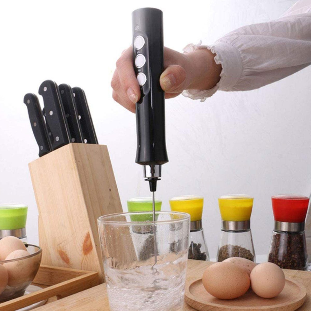 ZmdecQna Milchaufschäumer Elektrischer Milchaufschäumer,USB Aufladbar,2 in 1, für Kaffee,Latte