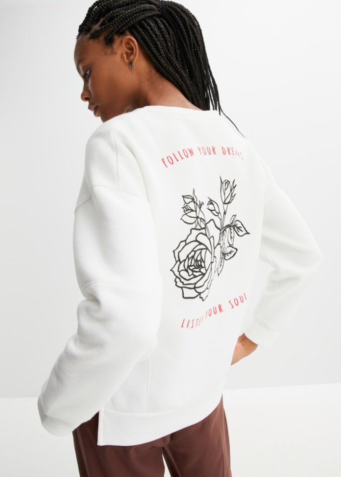 Sweatshirt mit Cut-Out und Wording