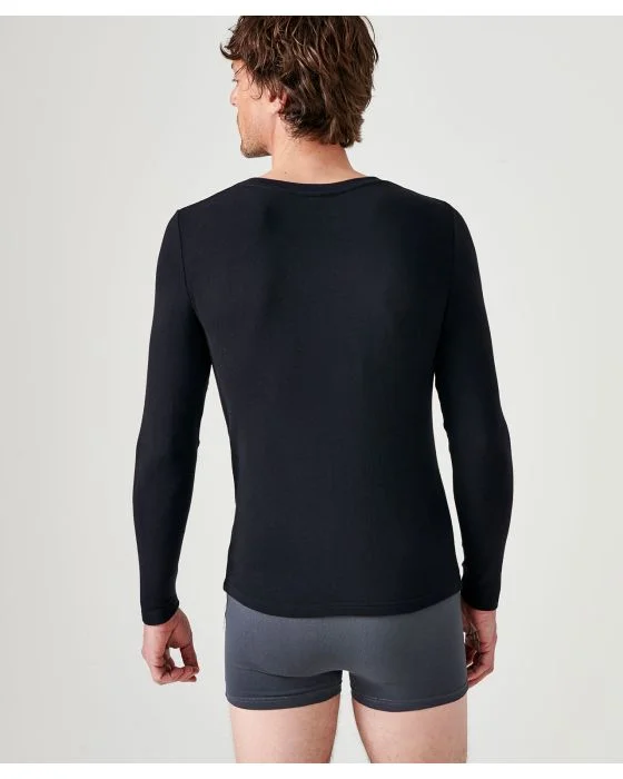T-shirt col rond fine côte Thermolactyl Sensitive, manches longues