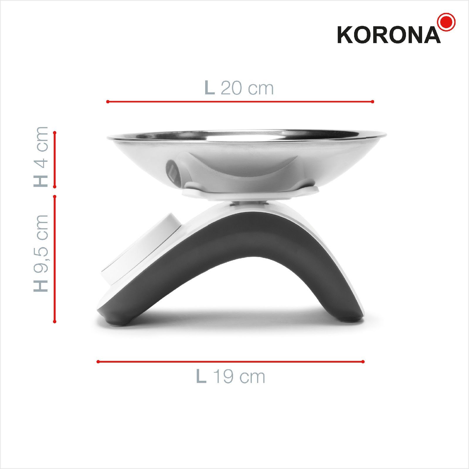 KORONA Küchenwaage CLEO 76161, Batterielos, mit Edelstahl-Schale